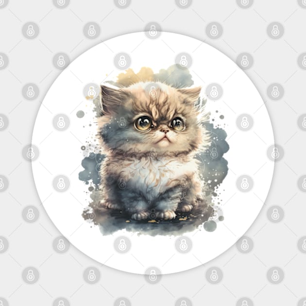 Fluffy Cat Artwork Magnet by dmac